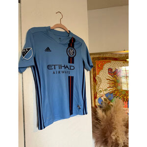 Preowned, NYC Adidas New York City FC 2019-20 home shirt, boys medium